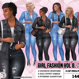 Girl Fashion clipart, Boss Fashion clipart, Fashion Girl Clipart, Boss Girl clipart, Fashion Illustration, Afro lady clipart