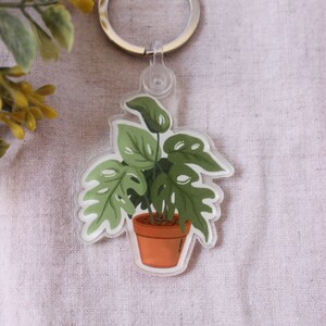 Monstera Plant Keychain | Unique Gift Idea | Cute Accessories | Backpack Purse Keychain | Birthday Gift
