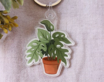 Monstera Plant Keychain | Unique Gift Idea | Cute Accessories | Backpack Purse Keychain | Birthday Gift
