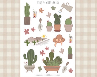 Sticker Sheet - Cactus | Journaling Stickers | Planner Stickers | Writing | Scrapbooking | Studying