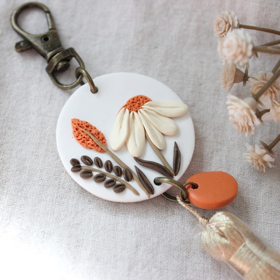 Wildflowers Clay Keychain | Unique Gift Idea | Cute Accessories