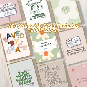 Christian Posters Kit Aesthetic Set of 9 Digital Download Bible Verse Jesus Faith Religious Christian  Decor Trendy Christian Art Neutral