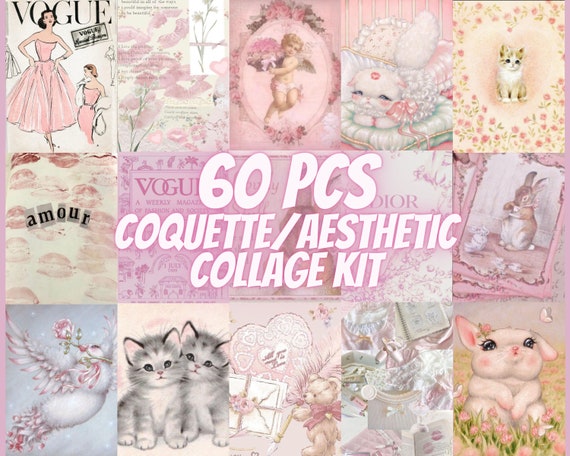 60 PCS Coquette Aesthetic DIGITAL DOWNLOAD room Decor Aesthetic