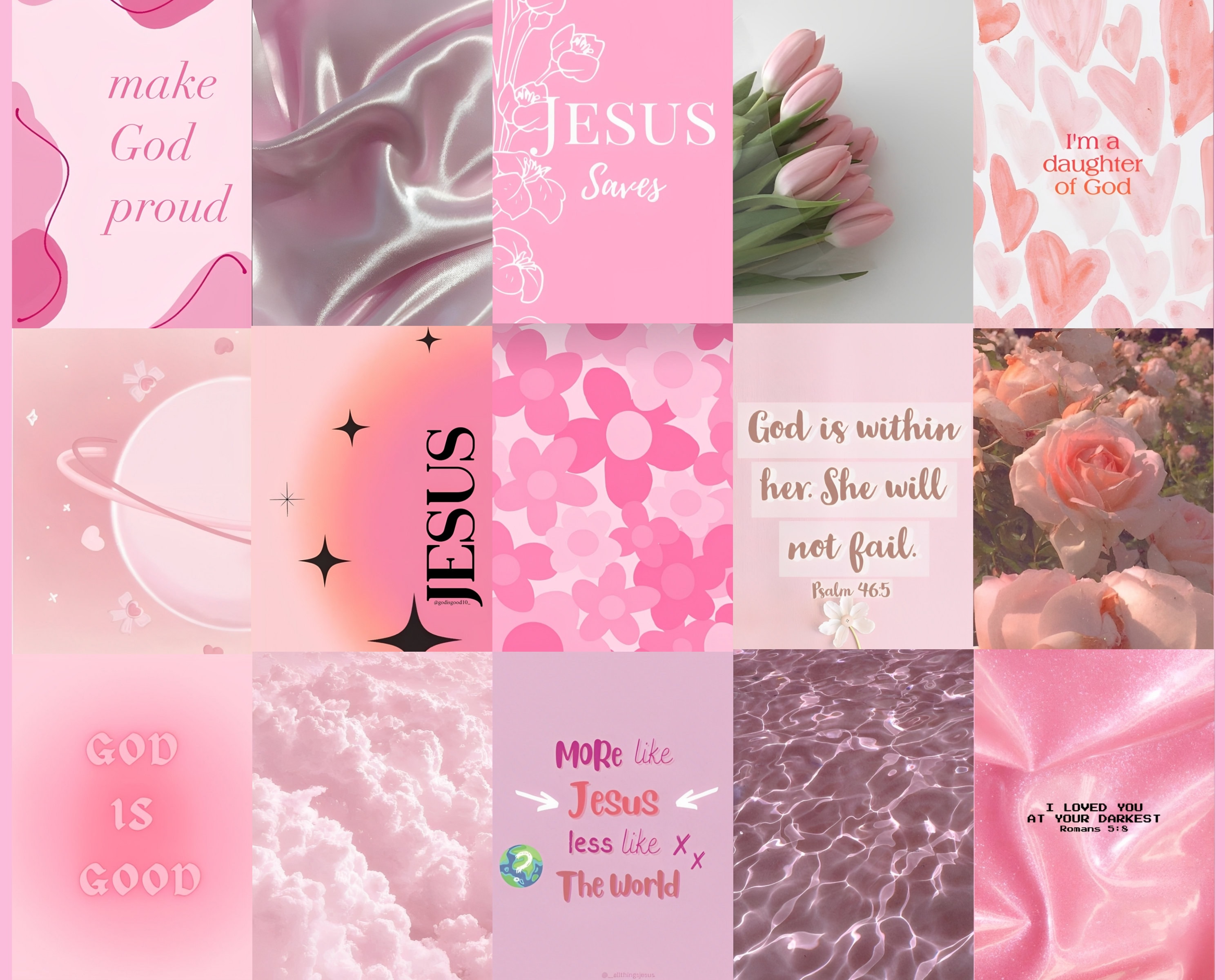 100 CHRISTIAN COLLAGE KIT Pink Collage Kit Christian - Etsy 