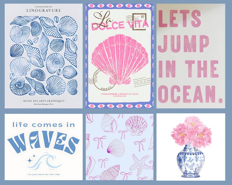 Coastal Granddaughter Aesthetic Collage Kit, 80 Prints (Digital Download) bild 2