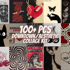 100+ PCS Downtown Girl Aesthetic Collage Kit Y2K Grunge Style Urban Edgy Posters Feminine Streetwear Trendy Room Decor Cool Wall Art y2k