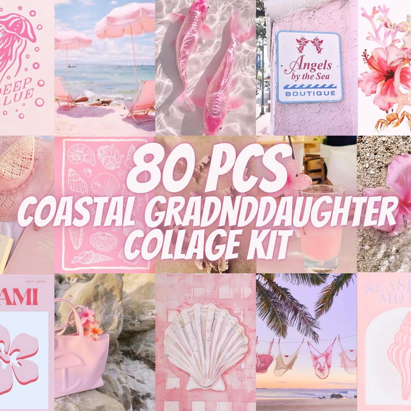 Pink Coastal Collage Kit - Etsy UK
