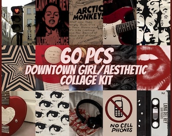 60 PCS Downtown Girl Aesthetic Collage Kit | y2k Aesthetic |Downtown Girl | Grunge Aesthetic | Downtown Girl Poster Set | Aesthetic Posters