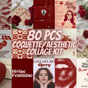 80 PCS | Coquette Aesthetic (DIGITAL DOWNLOAD) | Room Decor Aesthetic | Soft Girl Wall Collage Kit | Lovecore Aesthetic | Coquette Posters