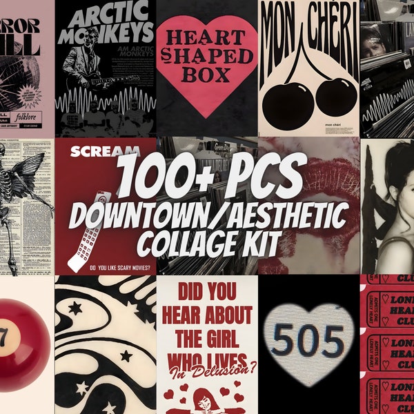 100+ Mädchen ästhetische Collage Kit | y2k Ästhetik | Innenstadt Mädchen | Grunge Ästhetik | Poster mit Mädchen aus der Innenstadt | Ästhetischer Raumschmuck