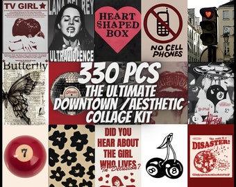 330 PCS Downtown Girl Aesthetic Collage Kit | y2k Aesthetic | Downtown Girl | Grunge Aesthetic | Downtown Girl Posters |Aesthetic room decor