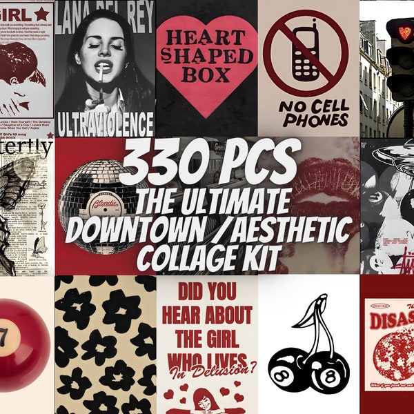 330 PCS Downtown Girl Aesthetic Collage Kit | y2k Aesthetic | Downtown Girl | Grunge Aesthetic | Downtown Girl Posters |Aesthetic room decor