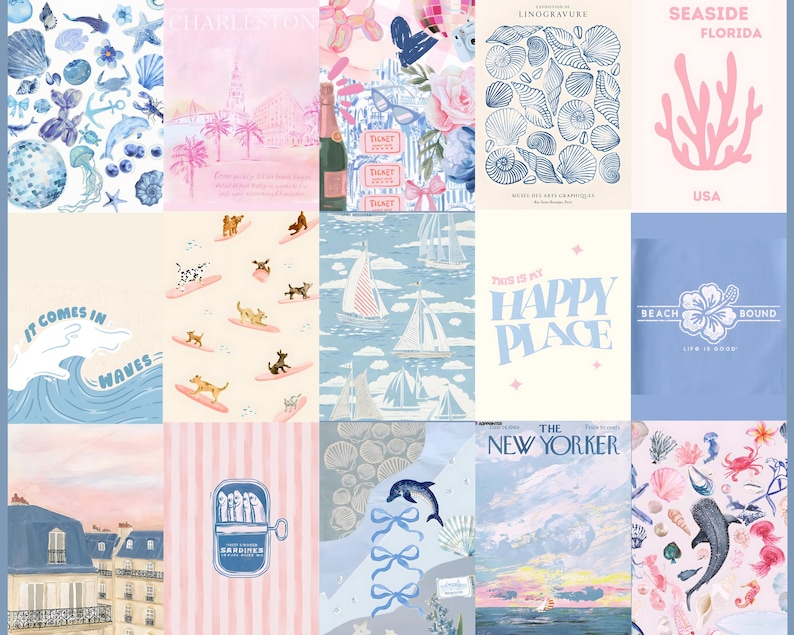 Coastal Granddaughter Aesthetic Collage Kit, 80 Prints (Digital Download) bild 4