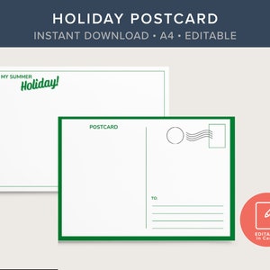 Cartão postal de férias, volta às aulas, DOWNLOAD INSTANTÂNEO