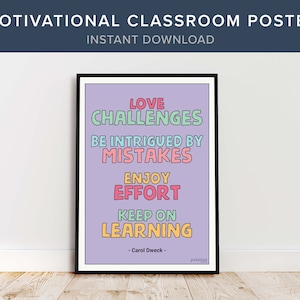 Motivational Poster for the Classroom, Growth Mindset Quote, INSTANT DOWNLOAD