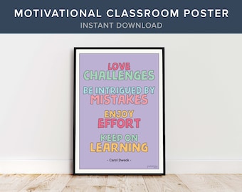 Motivational Poster for the Classroom, Growth Mindset Quote, INSTANT DOWNLOAD