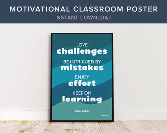 Motivational Poster for the Classroom, Growth Mindset Quote, INSTANT DOWNLOAD