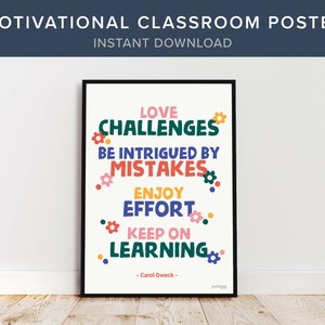Motivational Poster for the Classroom, Growth Mindset Quote, INSTANT DOWNLOAD