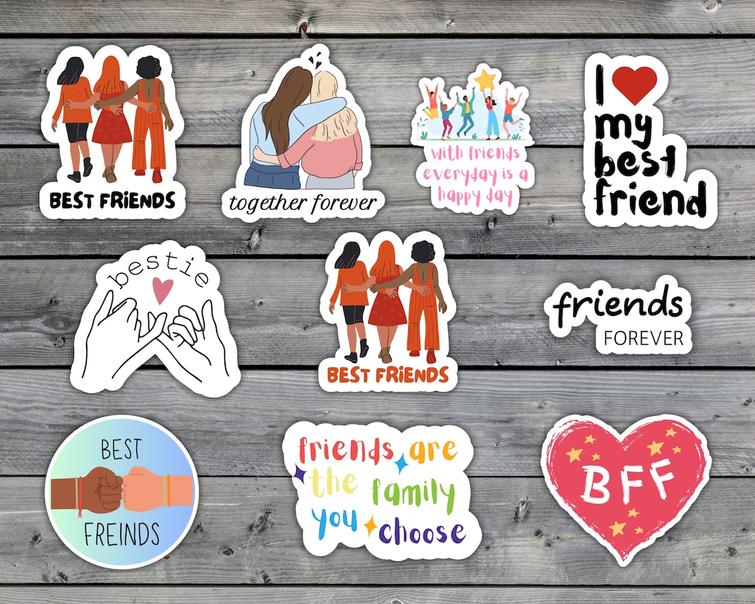Happy Friendship Day Sticker Bundle, Printable Sticker Bundle PNG