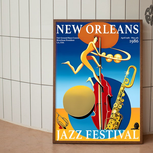 New Orleans Jazz Festival Poster | Music Wall Print | Jazz Fest Print | Wall Decor
