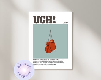 BTS "UGH" Print - Digital Download, Trendy Wall Art, Minimalist Album Art, Printable Art, Aesthetic K-Pop Decor, Dorm Decor