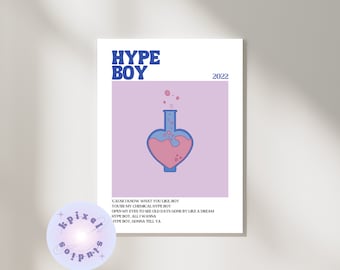 NewJeans "Hype Boy" Print - Digital Download, Trendy Wall Art, Minimalist Album Art, Printable Art, Aesthetic K-Pop Decor, Dorm Decor