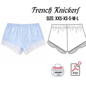 French Knickers Sewing Pattern PDF | Tap Pants | Lace Sleep Shorts | Sleep Shorts | Instant Download