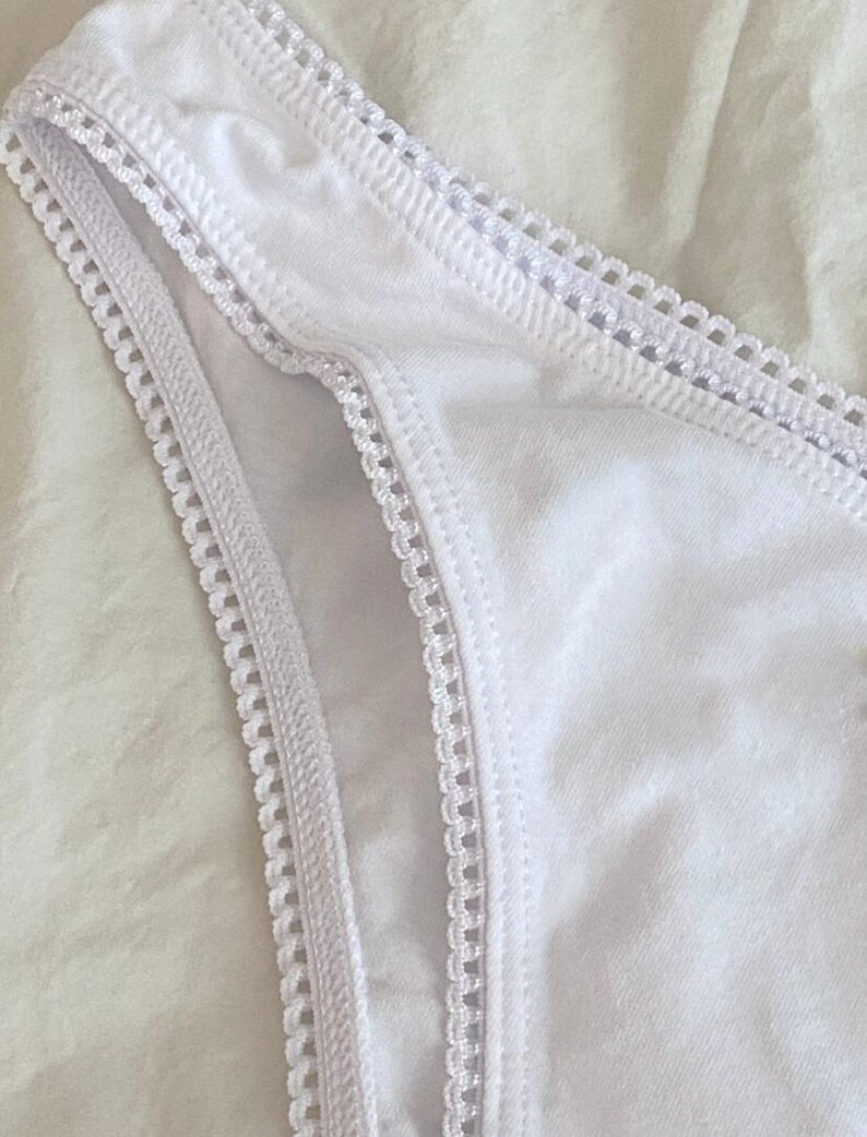 Eva R Undeies White 100% Cotton Women's Undies With Delicate Lace Trim - Etsy