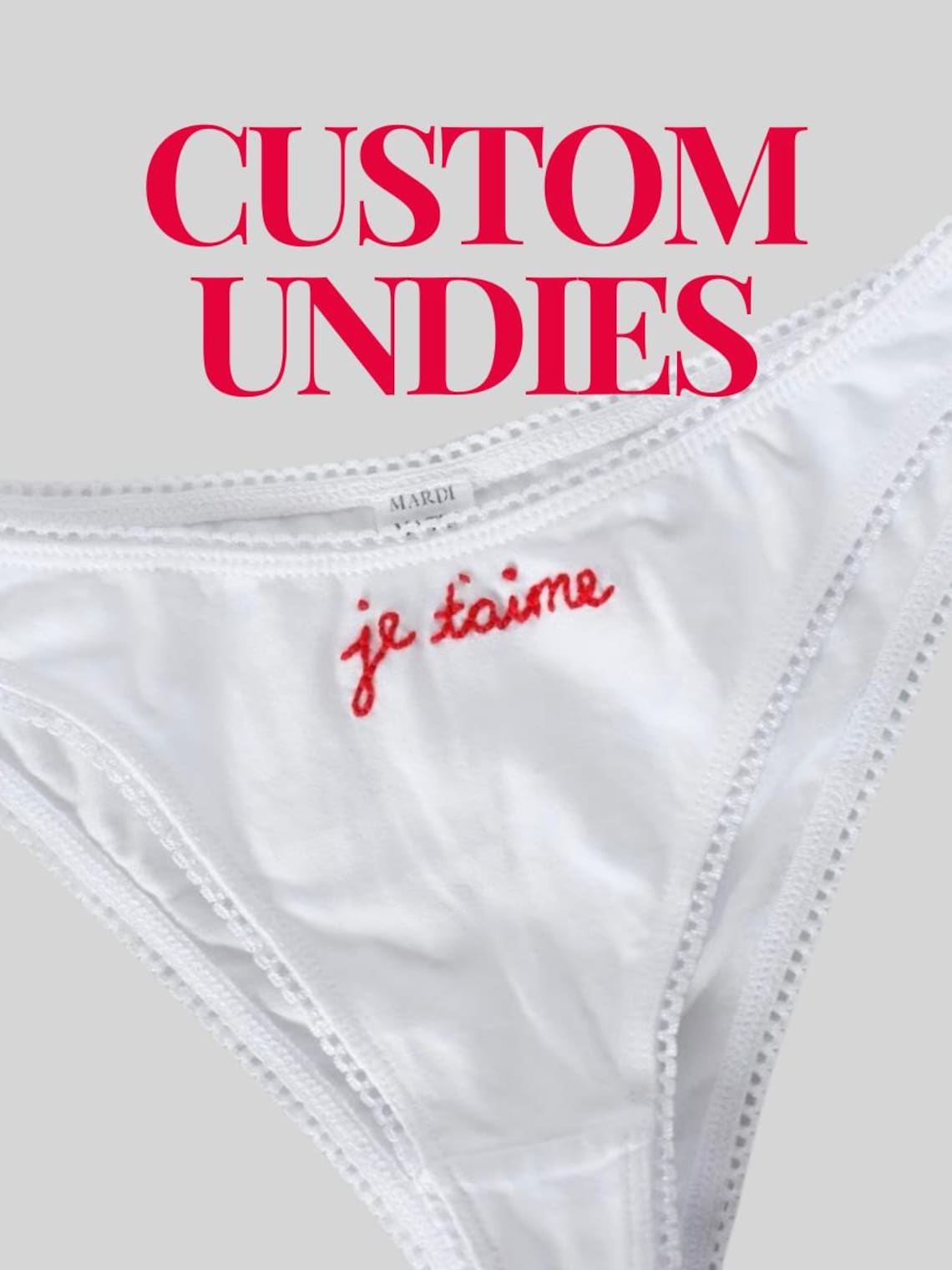 Custom Embroidered Cotton Underwear - Personalized Lingerie - Etsy