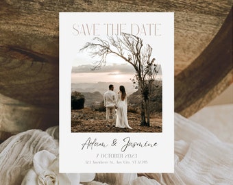 Elegant Save the Date Template, Download Custom Modern Simple Save the Date Card, Template Printable, Save our date invitation, photo invite