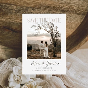 Elegant Save the Date Template, Download Custom Modern Simple Save the Date Card, Template Printable, Save our date invitation, photo invite