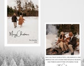 Christmas Card Template, Photo Christmas Card Template , Editable Template, Boho Holiday Card, Holiday Card Template, Minimalist Card