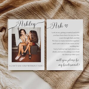 Will You Be My Bridesmaid | Bridesmaid Photo Card | Photo Bridesmaid Proposal | Modern Minimalist Wedding | Boho Bridesmaid Proposal | Photo