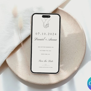 Classic Save the Date E-invite Template, Digital Invite, Electronic Save the Date, Instant Download, e save the date, boho save the date e
