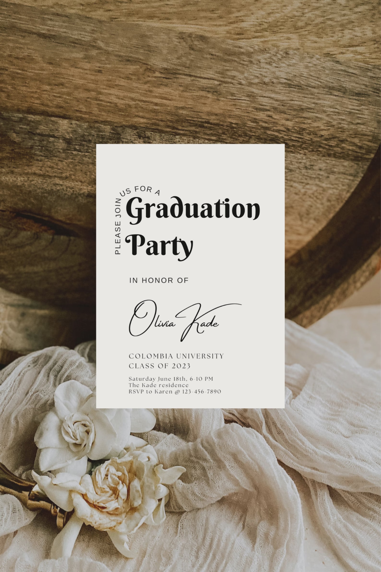 Graduation Invitation Template, Graduation Invitation, Modern Grad ...
