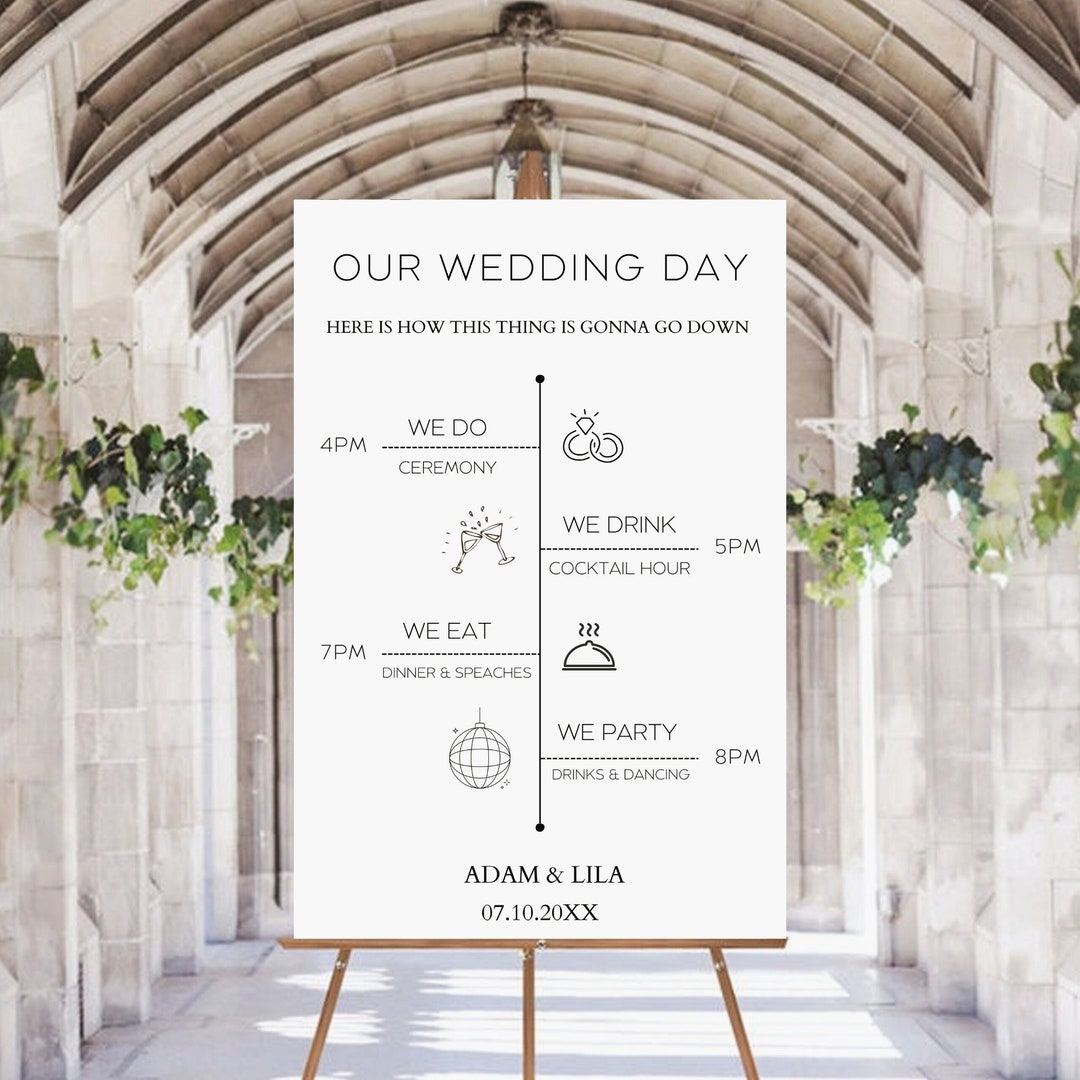 Wedding Itinerary Template Wedding Timeline Template Wedding Timeline ...