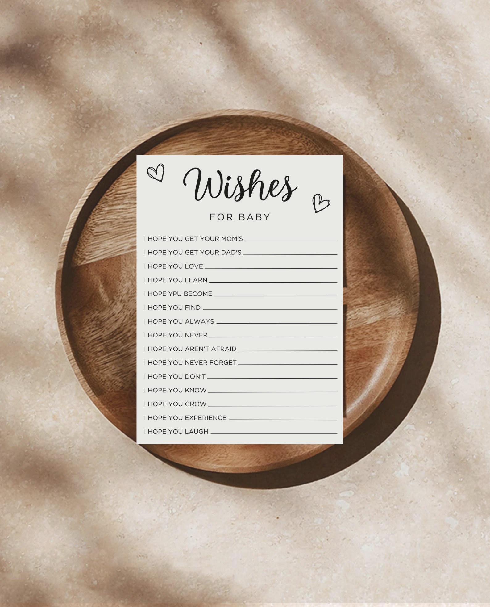 Wishes for Baby Template, Wishes for Baby Printable, Well Wishes Baby