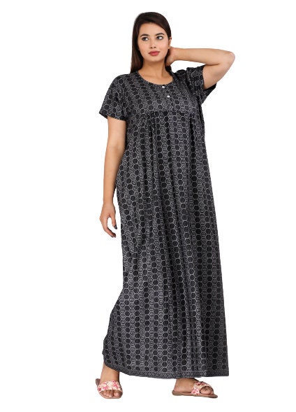 Night Gown Women s 100 Cotton Night Gown Floral Print Ankle Length