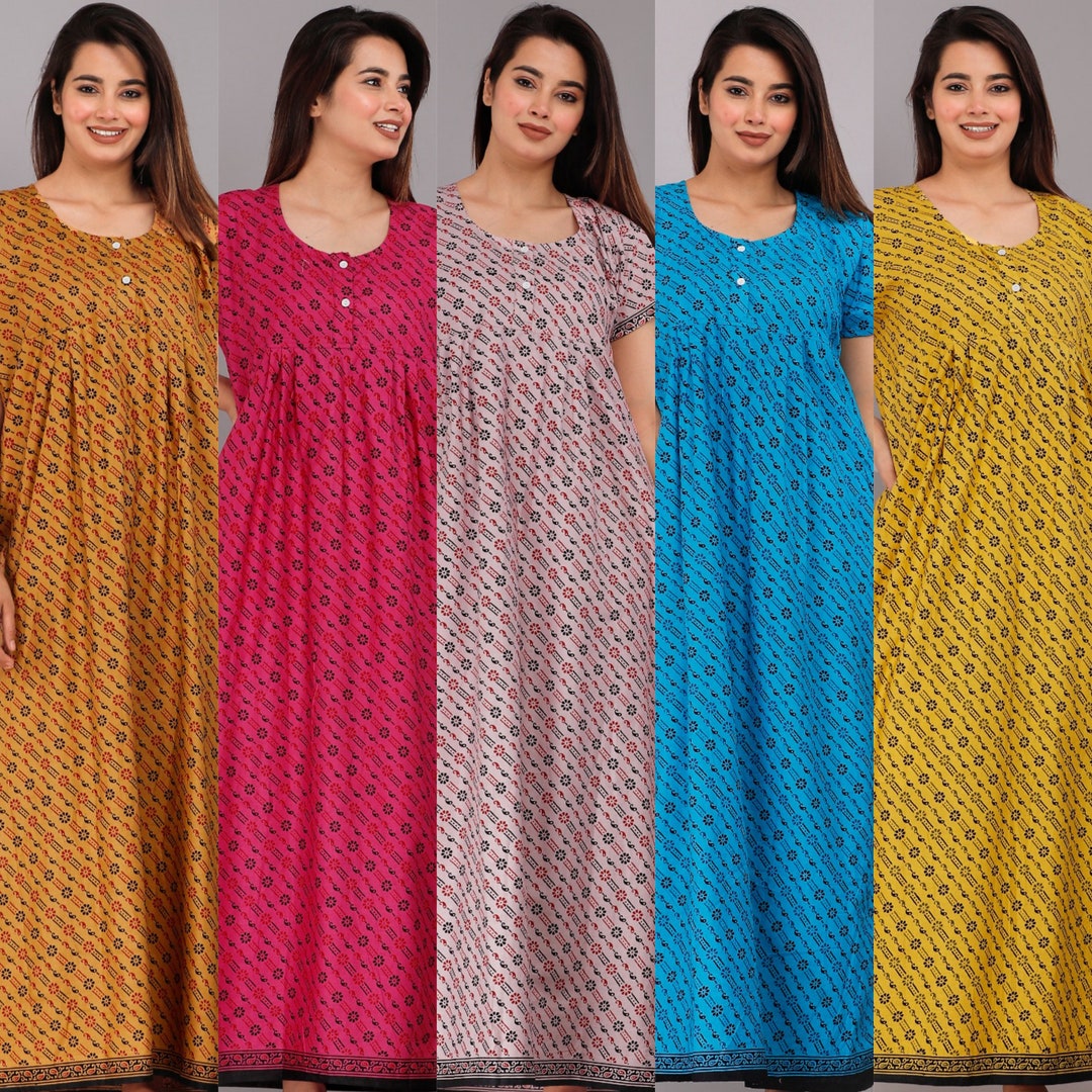 Women Cotton Nighty Soft Comfort Nightwear Gown, Nightdress, Negligee