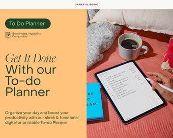 Moeiteloze productiviteit: digitale takenlijst voor een stressvrij leven, digitale planner, ontworpen voor GoodNotes, opmerkelijkheid, voorzichtig zijn