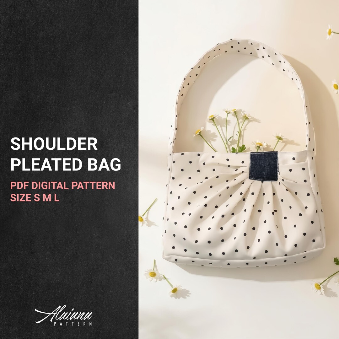 Basic Pleated Rucksack Pattern Shoulder Pleated Bag Sewing Pattern | Polka Dot Bag PDF | Everyday Tote ...