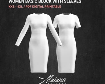 Patrón de costura para corpiño y falda de mujer (XXS-4XL) (archivos PDF)