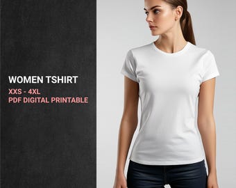 Women's Crew Neck T-Shirt Sewing Pattern | Short Sleeve (PDF Pattern)