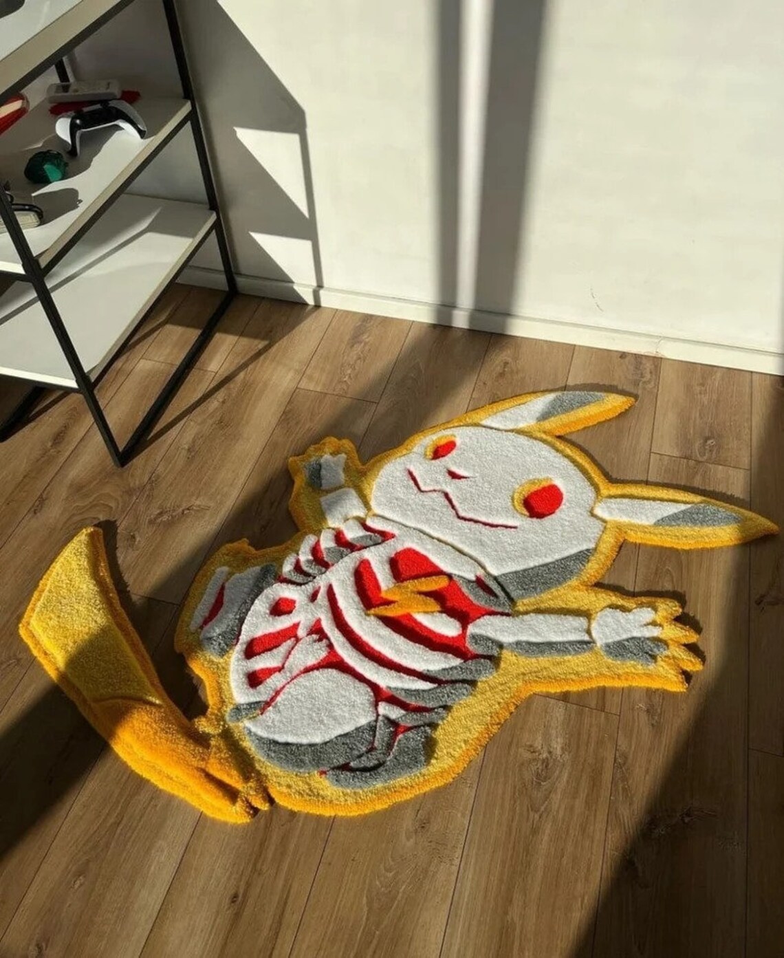 Hand Made Tufted Pikachu Rug for Kids Room, Pikachu Rug for Bedroom