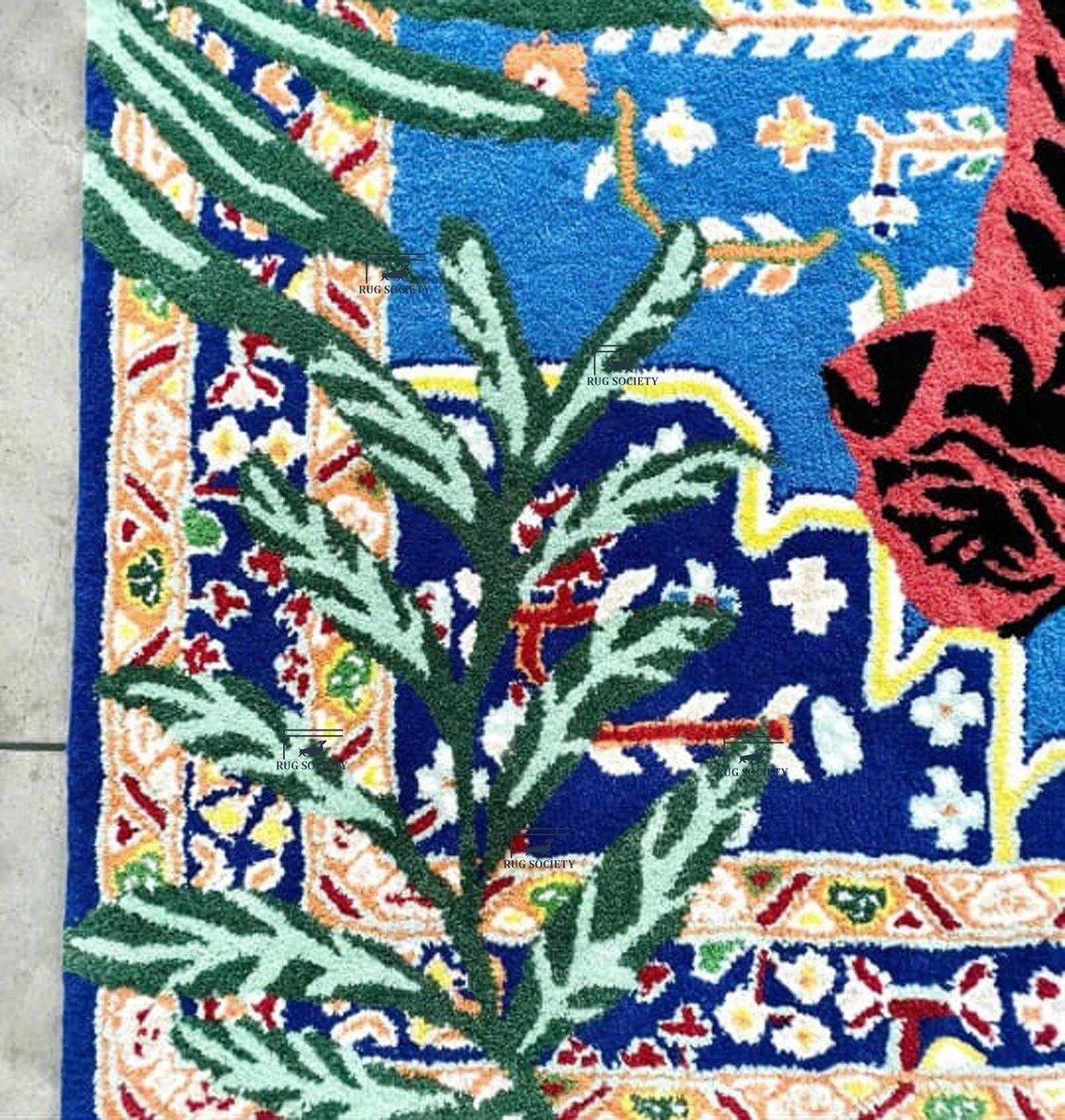 Tufted Bengal Tiger Rug Hand Tufted Rug Tufted Wool Rug Hand Tuft Rug 5x8 6x9 7x10 8x10 9x12