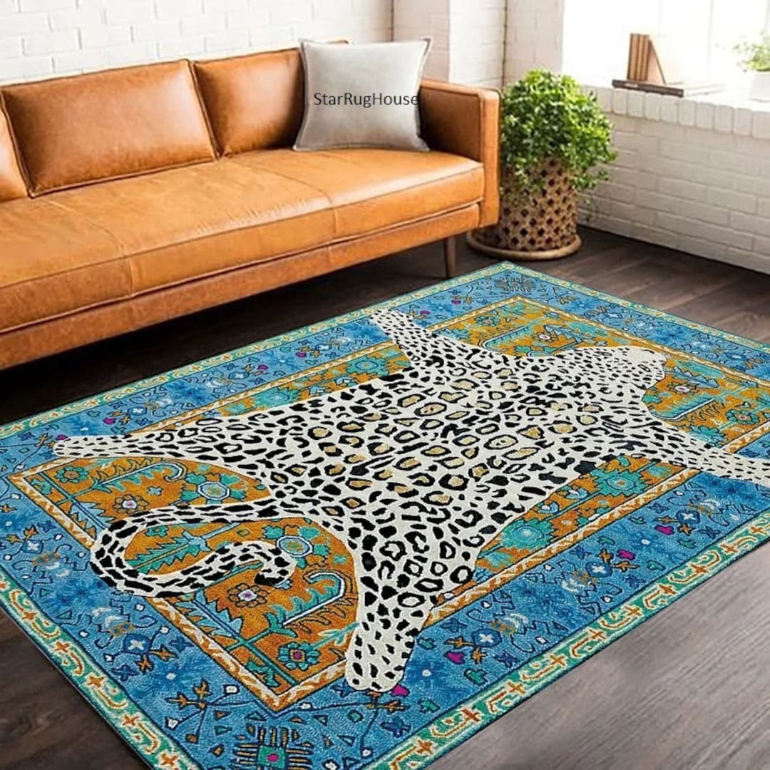 Leopard Rugs for Living Room 8x10 Custom Rugs for Bedroom Etsy