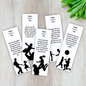 Father&#39;s Day Bookmarks: Black & White Sentiments, Set of 10 (Digital Download)