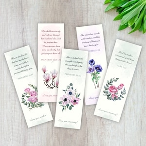 Bookmarks for Mom Best Gift For Mother&#39;s Day Bookmarks Floral Bookmarks Set of 5 Bookmarks for Women Digital Bookmarks Gift for Book Lovers