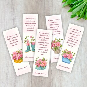 Bookmarks for Mom Best Gift For Mother&#39;s Day Bookmarks Floral Bookmarks Set of 5 Bookmarks for Women Digital Bookmarks Gift for Book Lovers