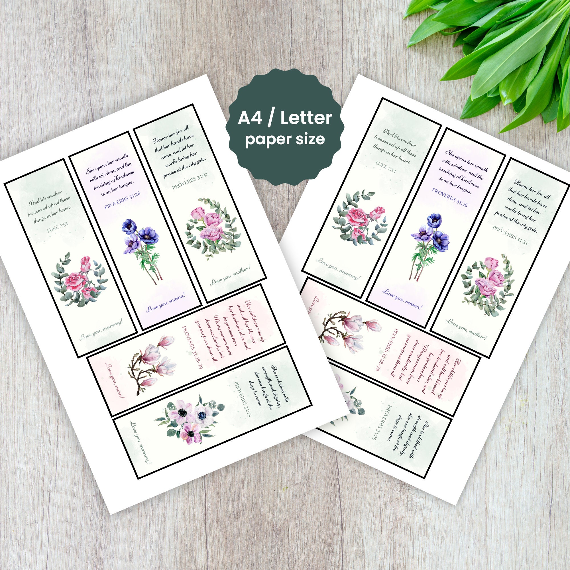 Bookmarks for Mom Best Gift for Mother's Day Bookmarks Floral Bookmarks ...